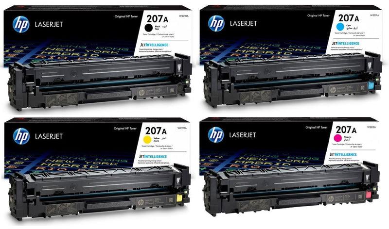 HP Toner Original Multipack 207A (1 x W2210A W2211A W2212A W2213A) for HP Color Laserjet Pro M255 M282 M283