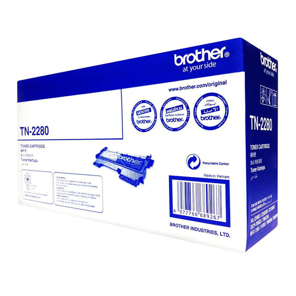 Brother Toner Original Black TN-2280 HL-2240D/2250DN/2270DW/DCP-7060D/7065DN/MFC-7290/7360/7470D/7860DN/7860DW/FAX-2840/2950