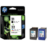 مجموعة حبر HP الأصلية باللون الأسود 21+22/CC630AA COMBO PACK