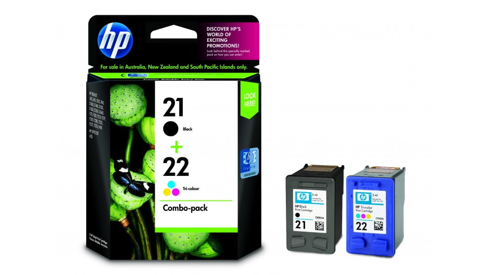 مجموعة حبر HP الأصلية باللون الأسود 21+22/CC630AA COMBO PACK