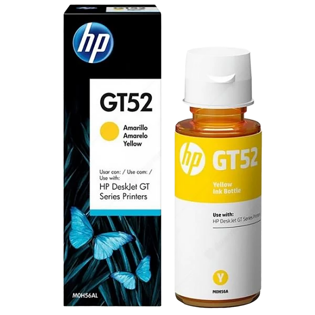 زجاجة حبر HP Ink الأصلية باللون الأصفر GT52/M0H56AE سعة 70 مل