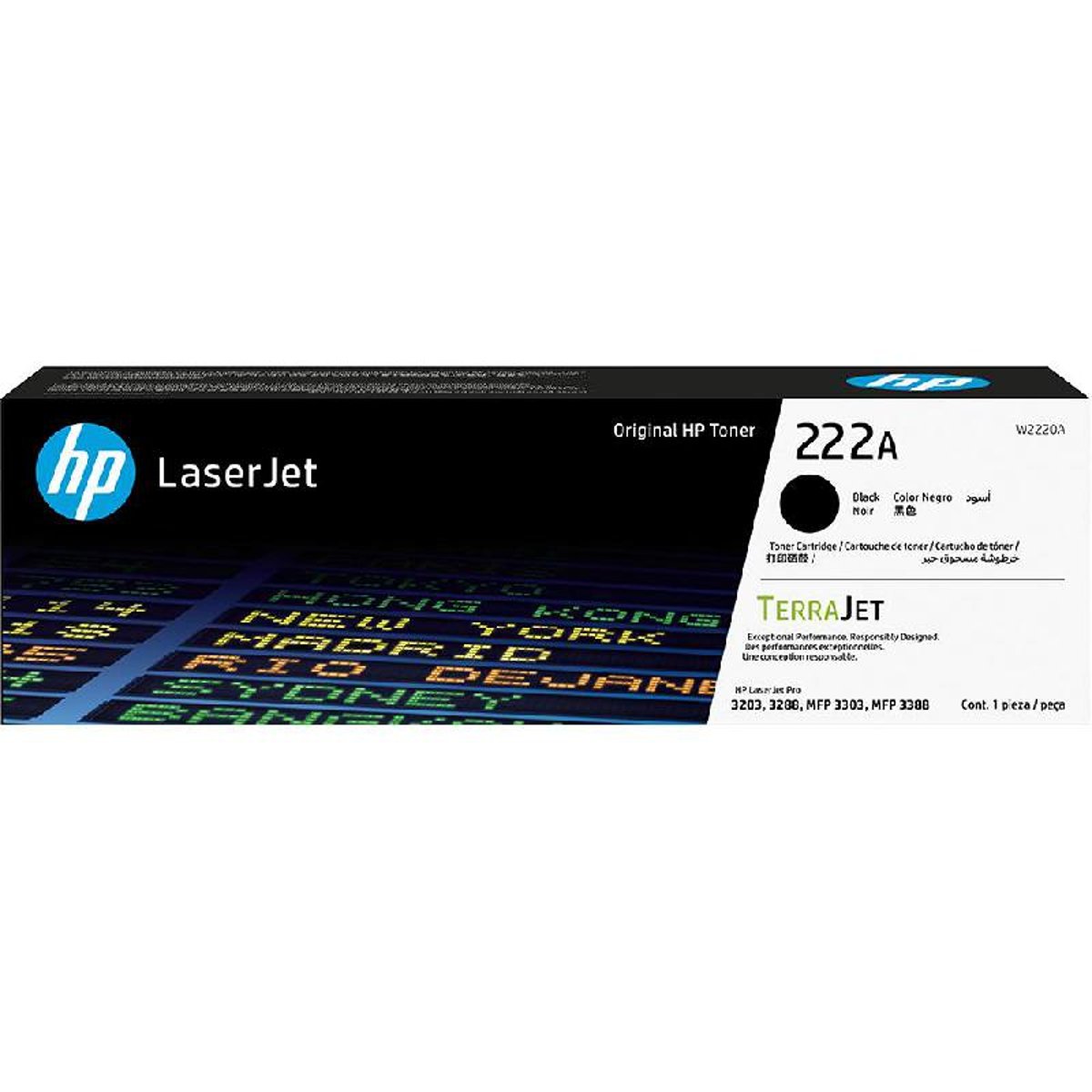 حبر HP الأصلي 222A/W2220A أسود 3203/3288/mfp 3303/mfp 3388 ينتج 1300 صفحة