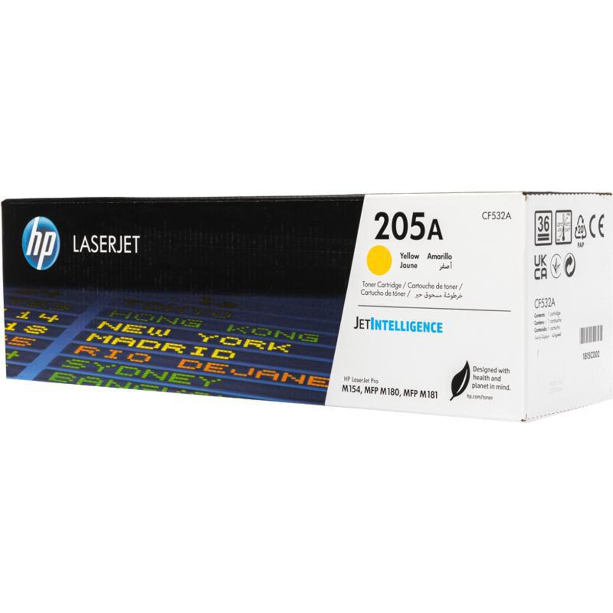 حبر HP الأصلي 205A/CF532A أصفر للطابعات متعددة الوظائف M180/181