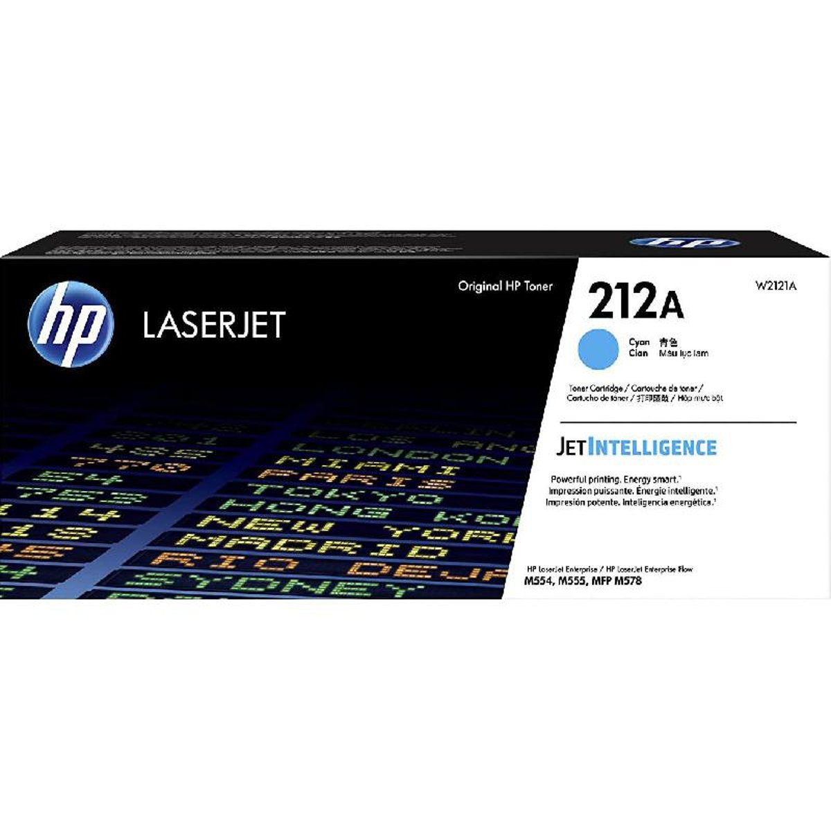 حبر HP الأصلي باللون السماوي 212A/W2121A لطابعات M554/M555/M578