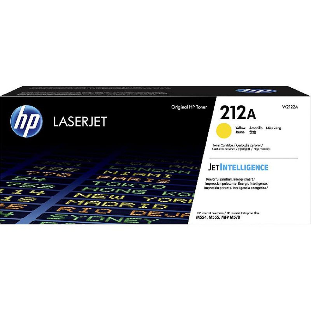 حبر HP الأصلي باللون الأصفر 212A/W2122A لطابعات M554/M555/M578