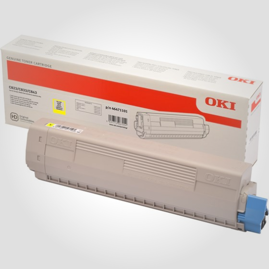 Oki Toner Original Yellow 46471105 MEDIUM-C823/833/843-7K