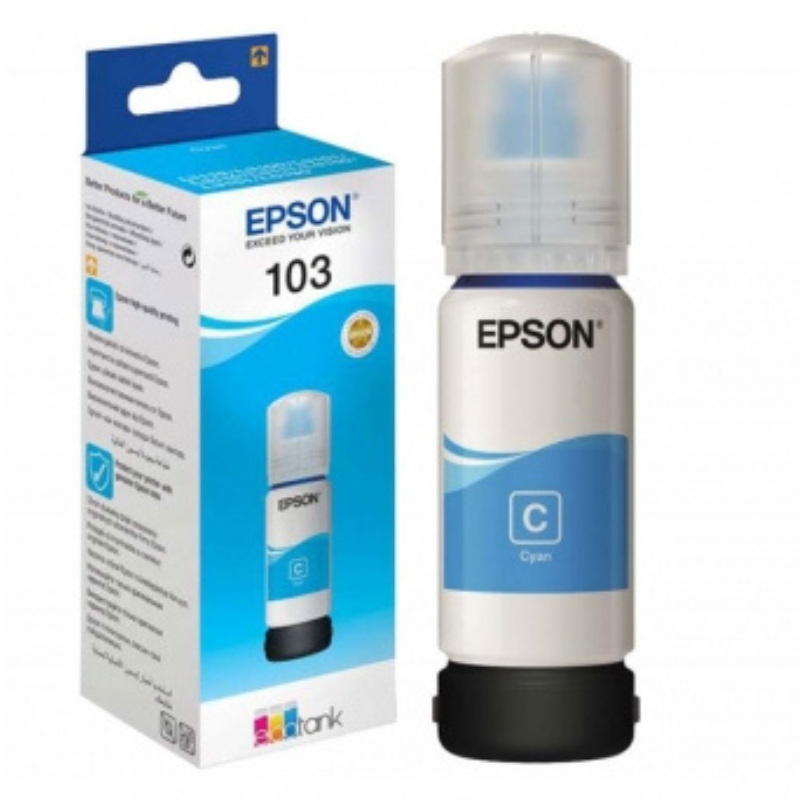 Epson Ink Original Cyan 103 65ML C13T00S24A L1110/L3100/L3110