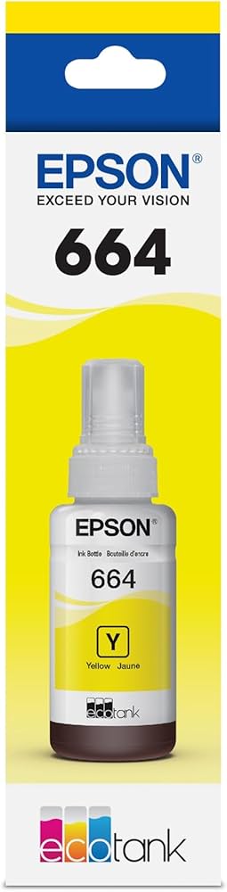 EPSON INK ORIGINAL YELLOW T-6644 L100/L110/L120/L130/L132/L200/L210/L1455/L3050/L3060/L3070