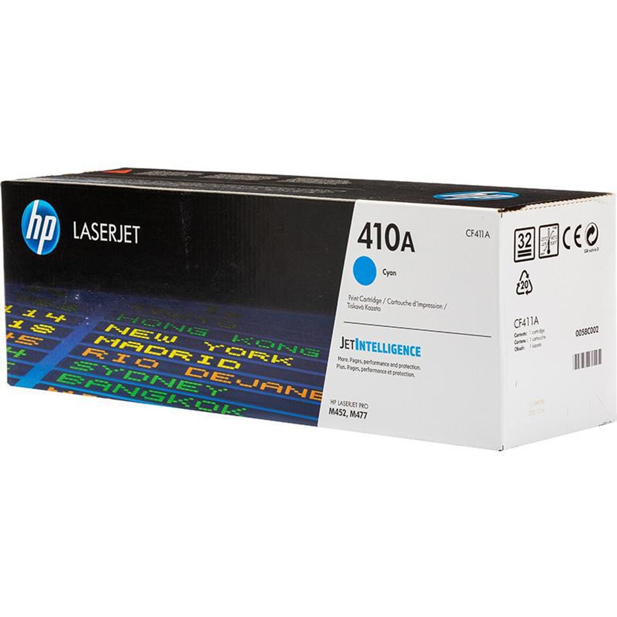 حبر HP الأصلي 410A/CF411A سماوي لطابعات M452/M477