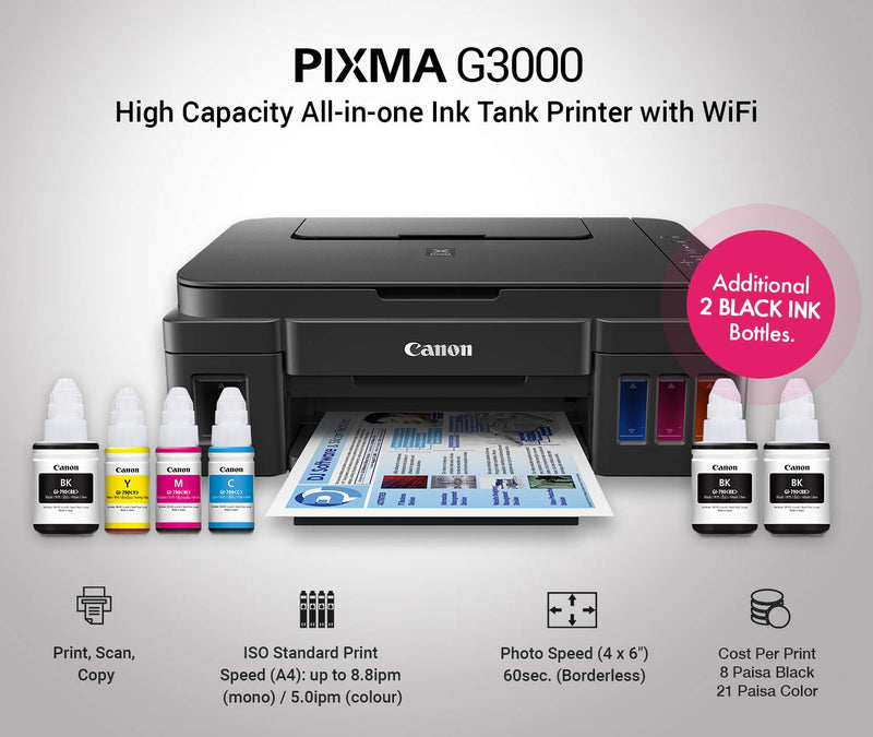 Canon Printer Color PIXMA G3430 wifi (Ink Tank) 11 PPM