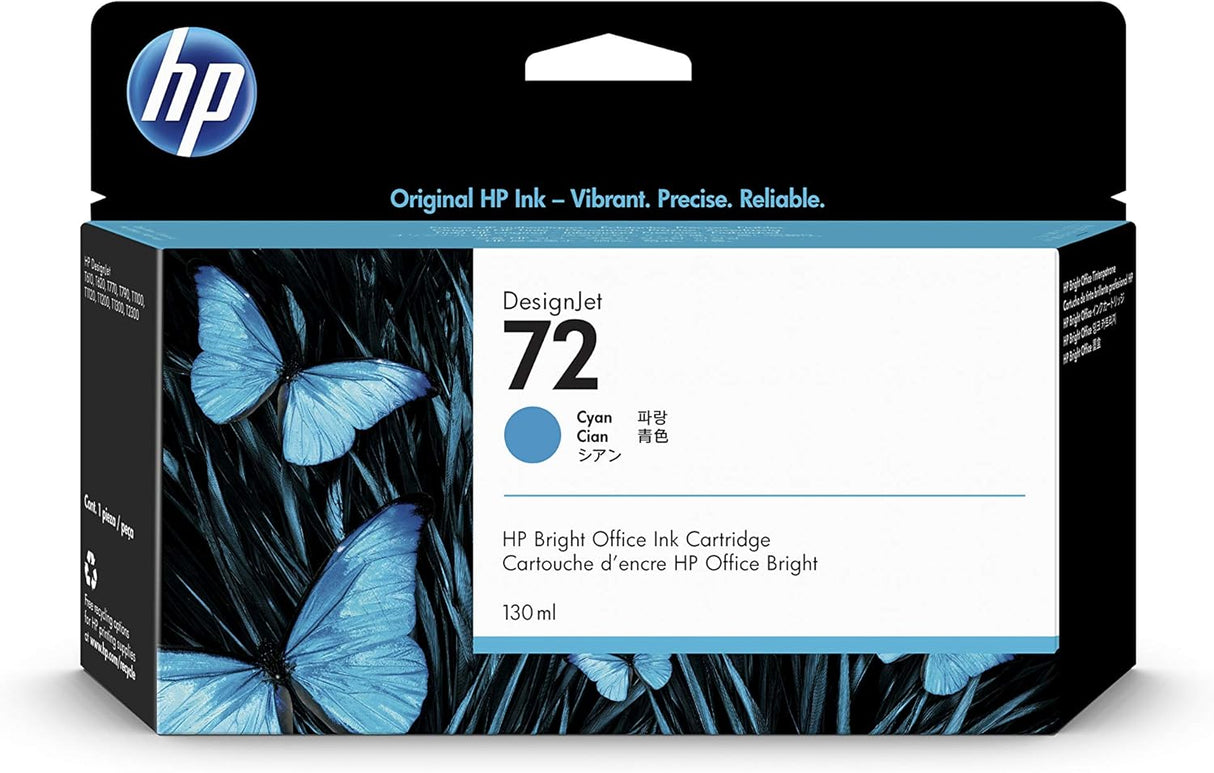 طابعة HP Ink الأصلية باللون السماوي 72/C9371A/T-790