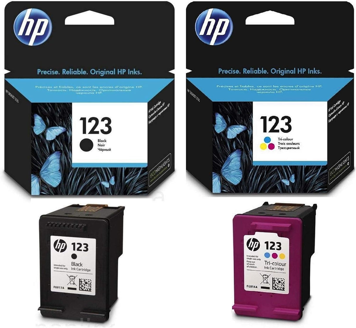 حزمة الحبر الأصلية المتعددة HP 123 F6V17AE/F6V16AE