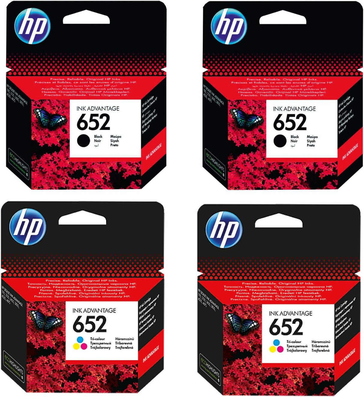 حزمة الحبر الأصلية المتعددة HP 652 F6V25AE/F6V24AE