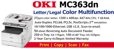 Oki Printer New Hardware Black MC363DN MC363DN