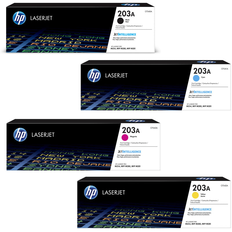 HP Toner Original Multipack 203a (CF540A CF541A CF542A CF543A) M254/M280/M281