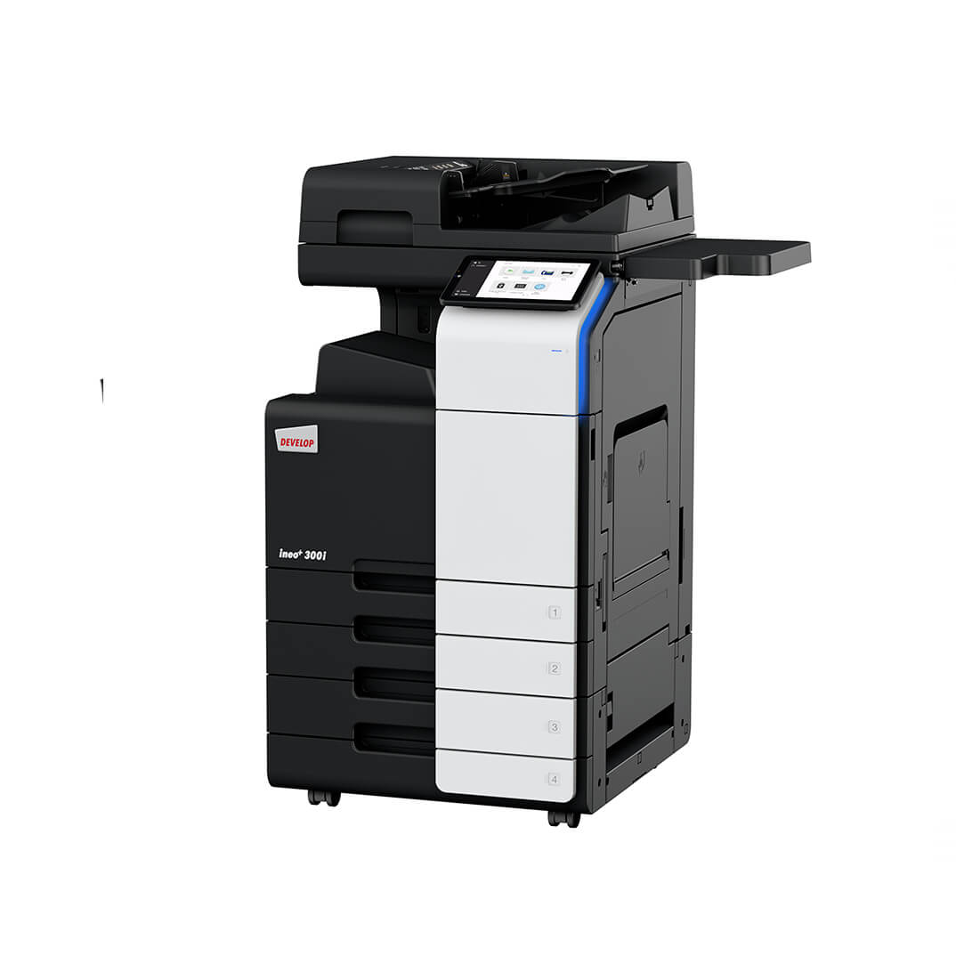 Develop Copier Color Konica Model INEO+300i with Print/Scan/NIC/HDD/Duplex/Drum/Developers 220V/60HZ #AA2K141 + Feeder Document Reverse Automatic DF-632 + Copier Desk DK-516 + Toner