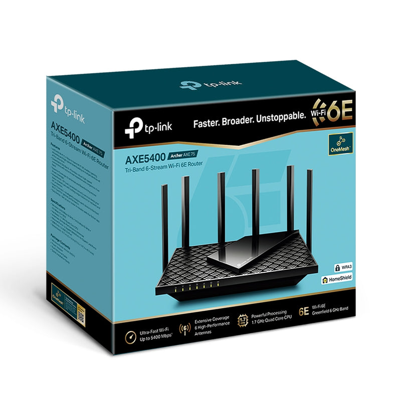 TP-Link Archer AXE75 AX5400 Tri-Band Wi-Fi 6E Router