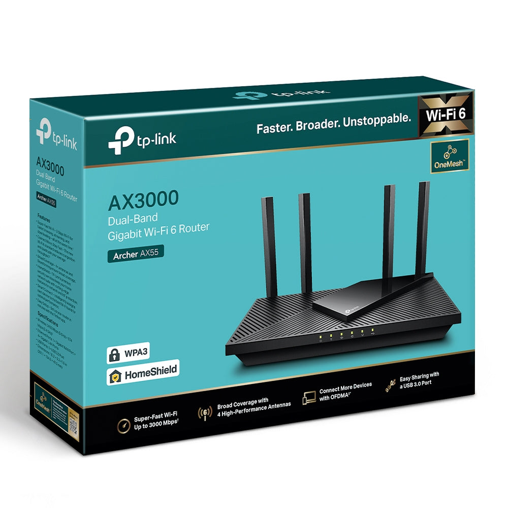 TP-Link Archer AX55 Pro AX3000 Dual-Band Wi-Fi 6 Router