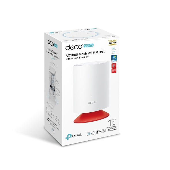 نظام TP-Link Deco Voice X20 (عبوة من قطعتين) AX1800 لشبكة Wi-Fi 6 للمنزل بالكامل مع مكبر صوت ذكي