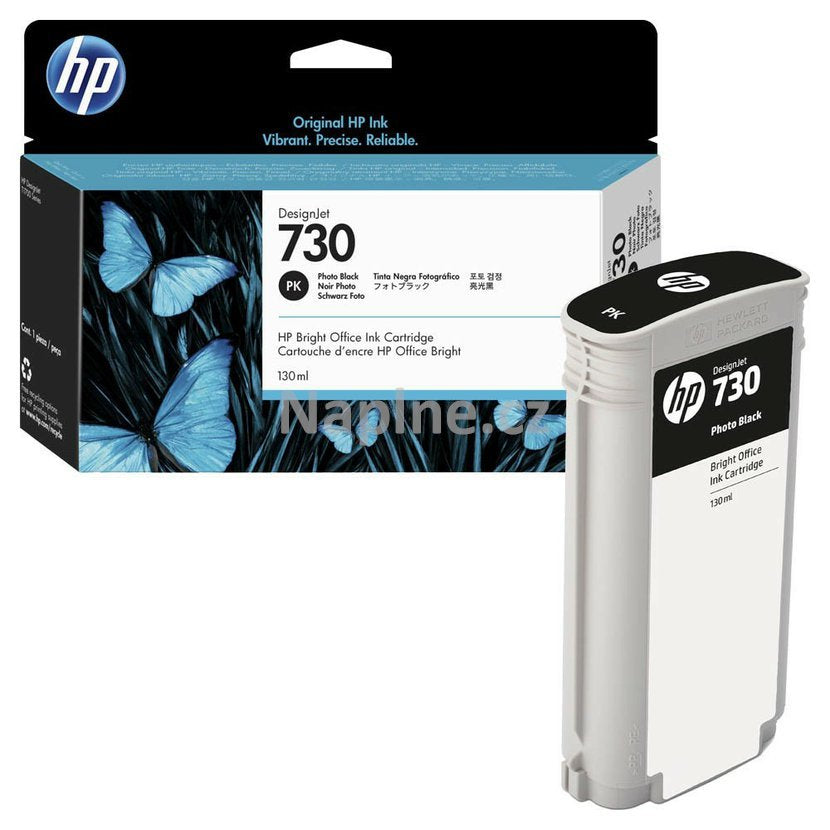 حبر HP الأصلي للصور باللون الأسود 730/P2V67A للطابعات/T1700 سعة 130 مل