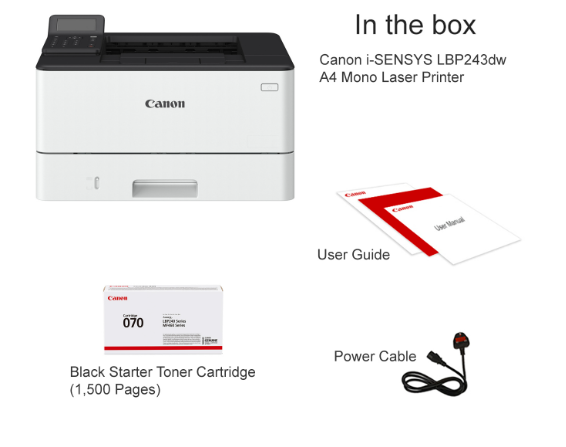 Canon Printer i-SENSYS LBP243dw A4 Mono, 36 ppm (A4) Cartridge 070