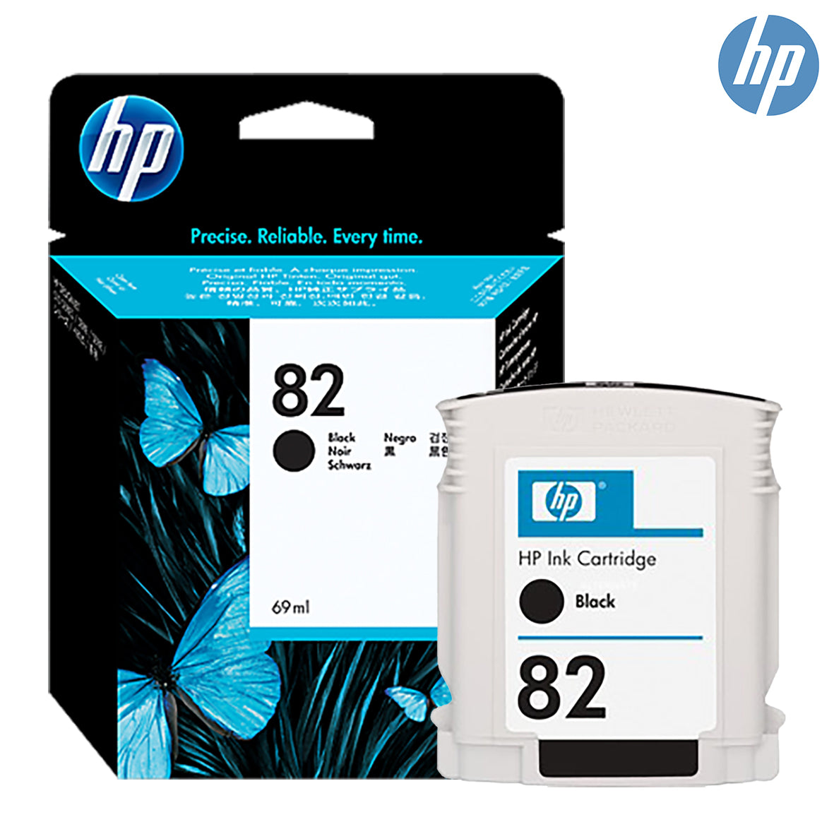 حبر HP الأصلي باللون الأسود 82/CH565A رقم 82