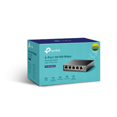 TP-Link TL-SF1005LP 5-Port 10/100 Mbps Desktop Switch with 4-Port PoE