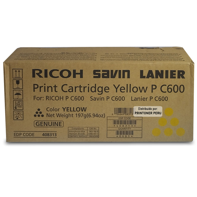 Ricoh Toner Yellow P C600 408313