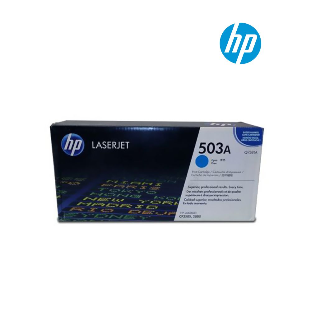 حبر HP الأصلي باللون السماوي 503A/Q7581A CP3505/380