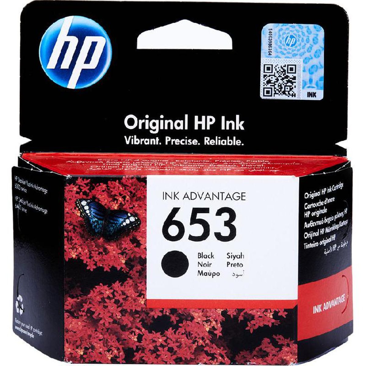 خرطوشة حبر أصلية سوداء HP 653/3YM75AE