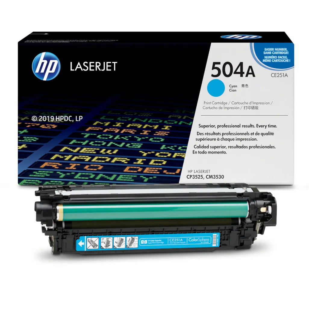 HP Toner Original Cyan 504A/CE251A CP3525/CM3530