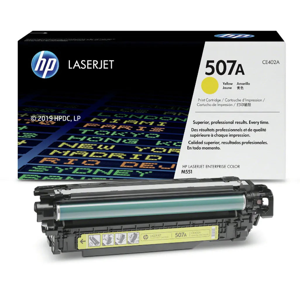 حبر HP الأصلي باللون الأصفر 507A/CE402A لطابعات M500/M575