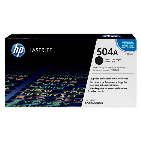 حبر HP الأصلي باللون الأسود 504A/CE250A CP3525/CM3530