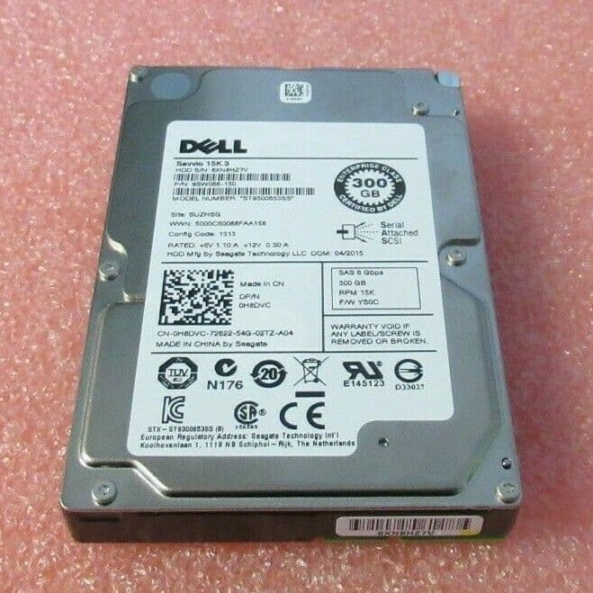 Dell HDD for Server 300GB - SAS 6Gbps RPM 15K