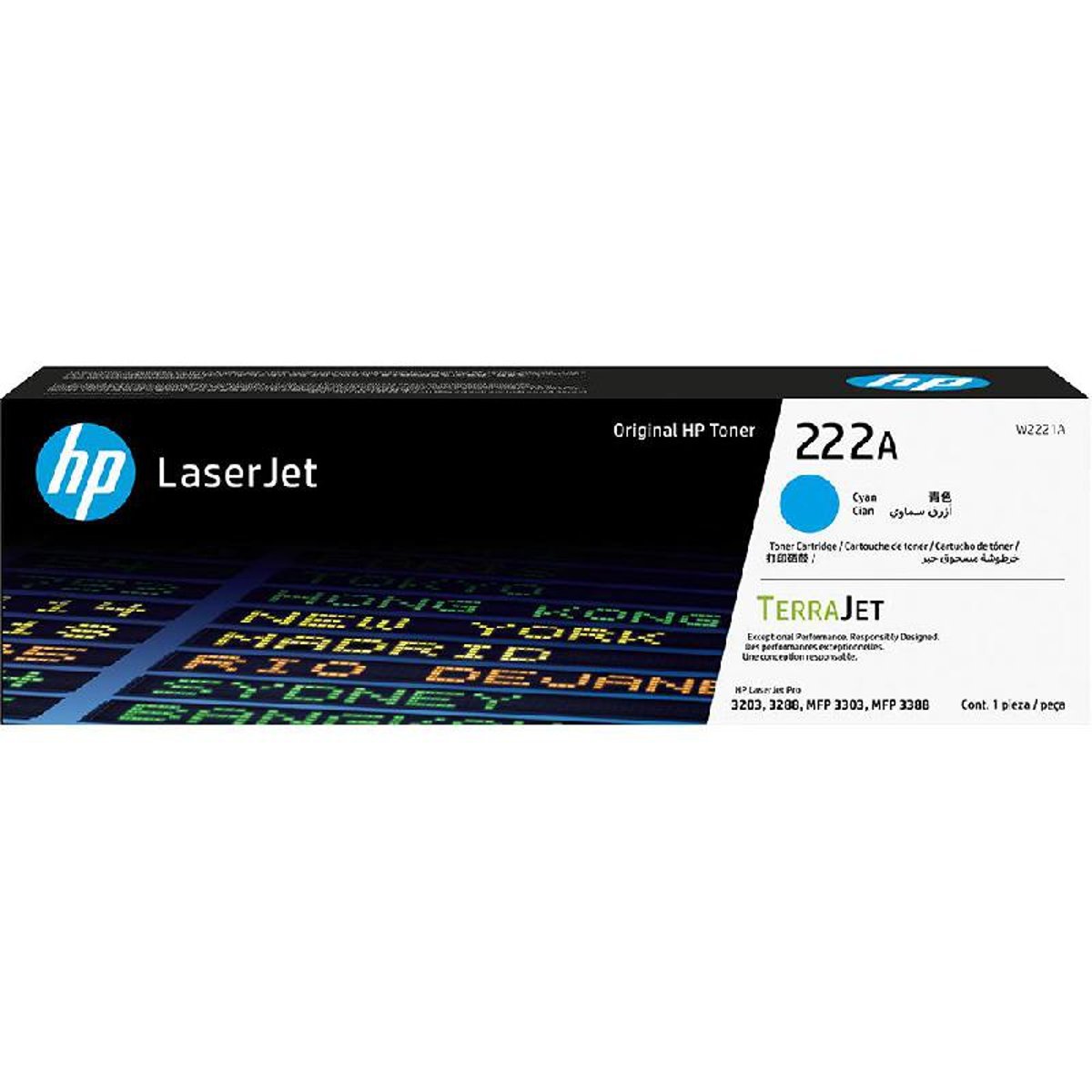 حبر HP الأصلي 222A/W2221A سماوي 3203/3288/mfp 3303/mfp 3388 ينتج 1200 صفحة