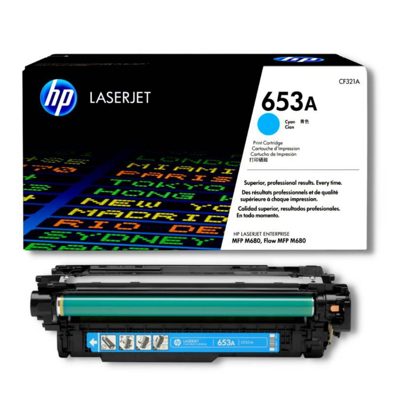 HP Toner Original Cyan 653A/CF321A M680