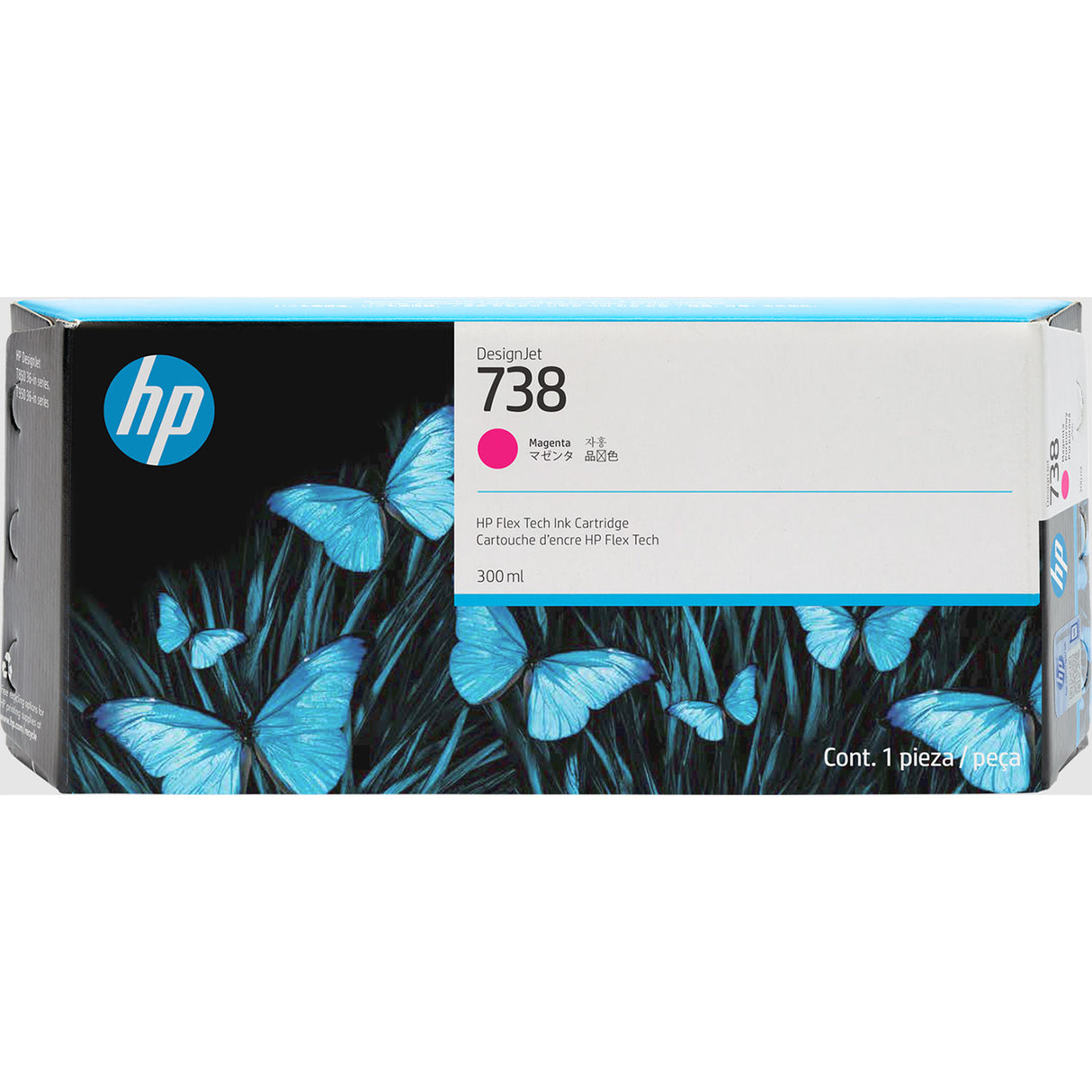 طابعة HP Ink Magenta الأصلية 738/498N6A-130ML PLOTTER-T850/T950