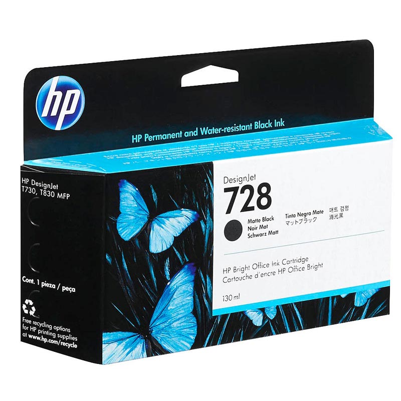 HP Ink Original Matte Black 728/3WX25A PLOTTER/T730/T830 130ML