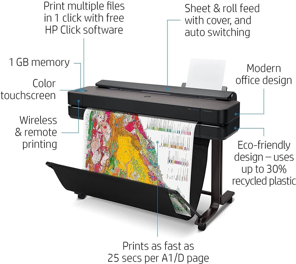 HP DesignJet T-650 Plotter (Print Only) 36"