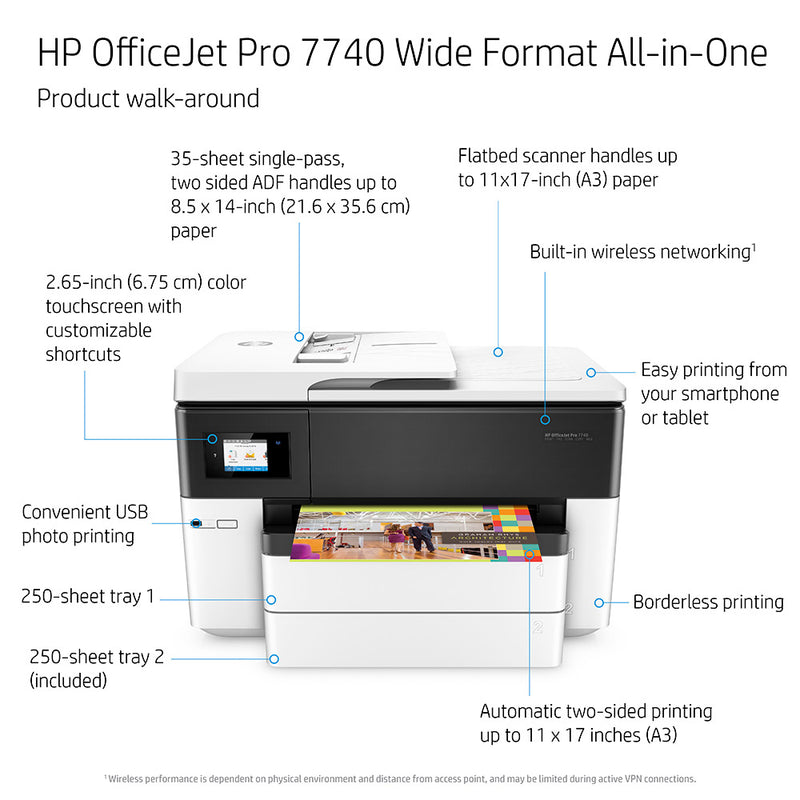 HP Printer Officejet Pro Black 7740/G5J38A