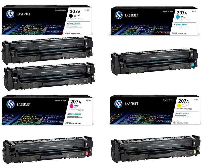 HP Toner Original Multipack 207A (1 x W2210A W2211A W2212A W2213A) for HP Color Laserjet Pro M255 M282 M283