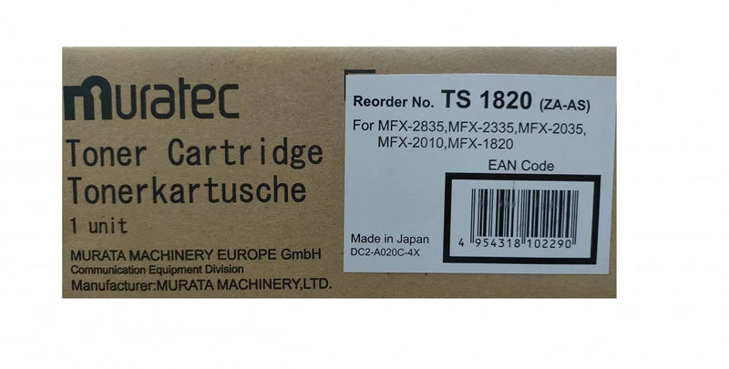 Muratec Toner Original Black MFX-2010/MFX-1820/TS1820/2835