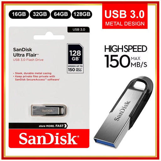 USB Flash SanDisk Ultra Flair 128GB 150MB/s Metal USB3.0