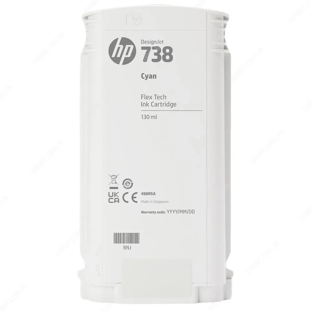 حبر أصلي HP ​​738/498N5A-130ML Cyan للطابعات T850/T950