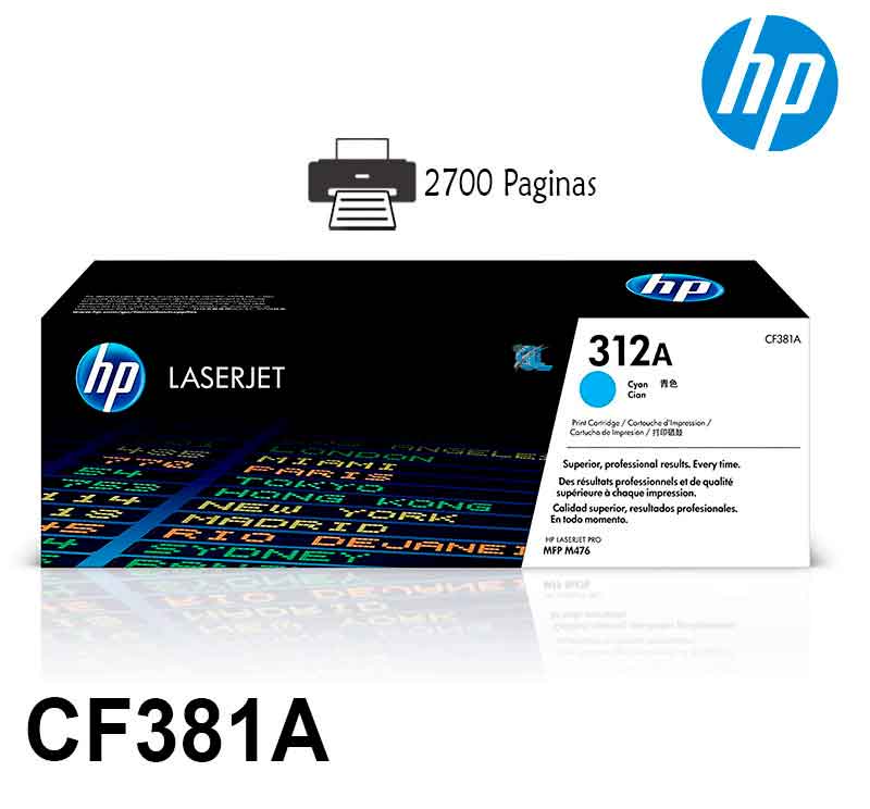 حبر HP الأصلي باللون السماوي 312A/CF381A للطابعات متعددة الوظائف M476