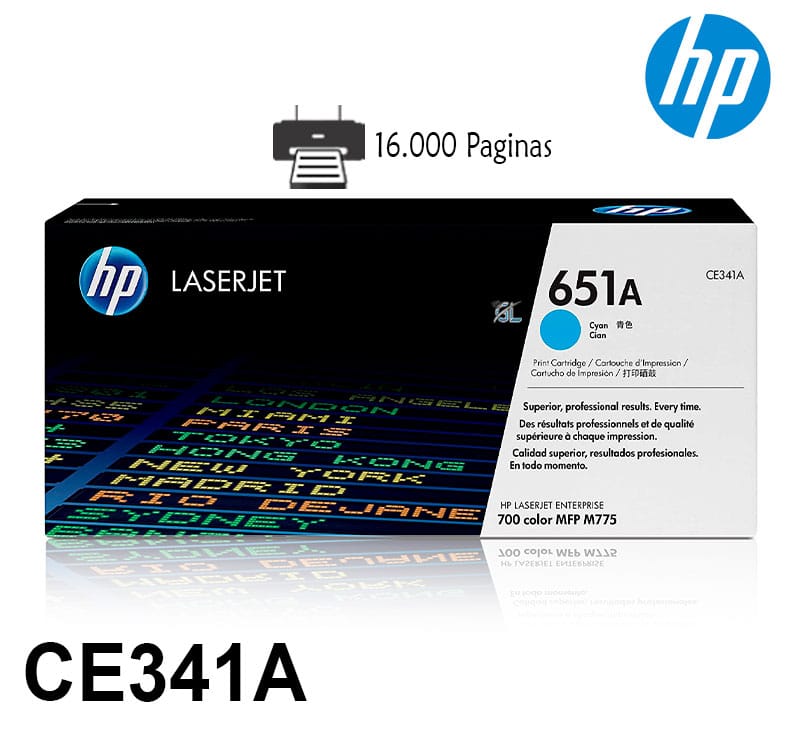 HP Toner Original Cyan 651A/CE341A M775